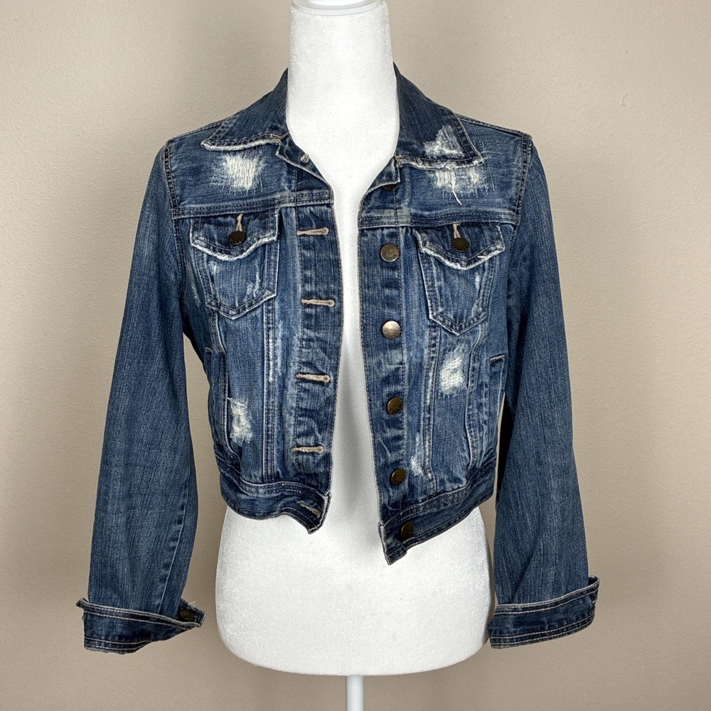 Decree Destroyed Denim‎ Cropped Jacket Women's Medium